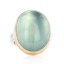 Smooth Oval Vertical Prehnite Ring Image