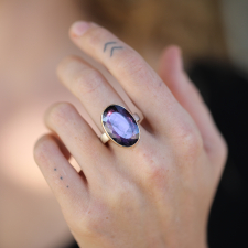 Vertical Table Up Purple Tourmaline Ring Image