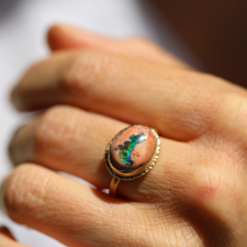All Gold Mexican Fire Opal Ring Image