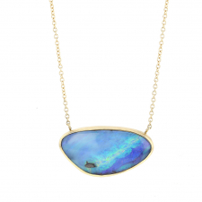 Asymmetrical Boulder Opal Silver and Gold Necklace Image