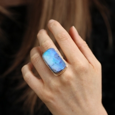 joseph jamie boulder opal ring 14k backed vertical open gold diamond