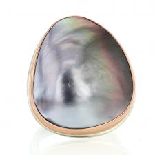 Large Asymmetrical Tahitian Mabe Pearl Ring Image
