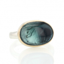 Oval Ombre Indicolite Tourmaline Ring Image