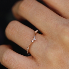 Curved Rose Gold Diamond Ring Image