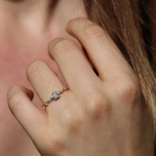Diamond Snowflake Victorian Rose Gold Ring Image