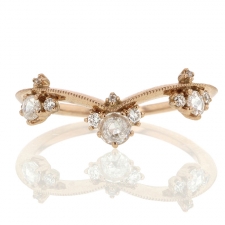 Curved Diamond Crown 18k Rose Gold Ring Image