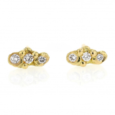 Gold Diamond Cloud Stud Earrings Image