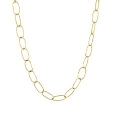 Handmade Oval Link Chain 18k Gold Necklace Image