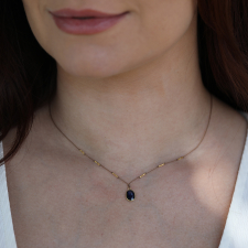 Sapphire and 23k Gold Nylon Cord Necklace
