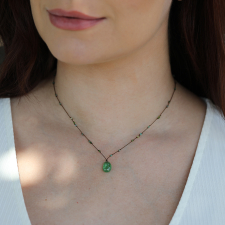 Chrome Diopside Necklace with Emerald and Peridot