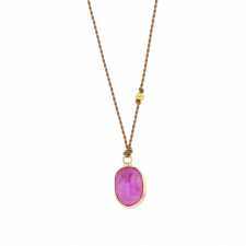 Ruby 18k Gold Drop Necklace Image