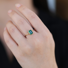 Emerald Cut 14k Gold Emerald Ring Image