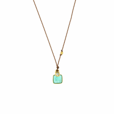 Emerald and Diamond Nylon Cord Necklace