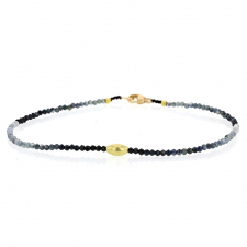 Blue Ombre Sapphire 18k Gold Beaded Bracelet Image