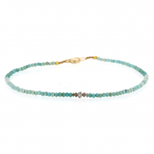 Sleeping Beauty Turquoise and Cognac Diamond Beaded Bracelet Image