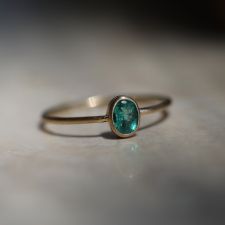 Small Oval Emerald 14k Gold Ring Image