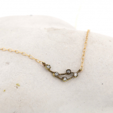Yellow Gold Five Diamond Necklace Image