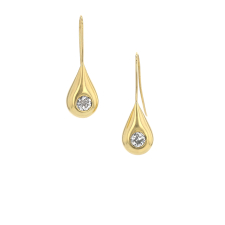 Solitaire Mine Cut Diamond 18k Gold Earrings Image