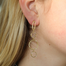 Dangling Circle 18k Gold Diamond Earrings Image