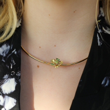 Giardino Emerald and Diamond Flower Gold Necklace Image