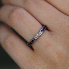Vintage Diamond and Sapphire Platinum French Cut Ring Image