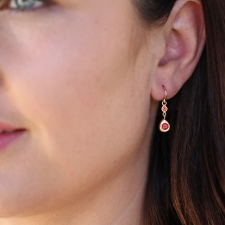 Orange Sapphire 18k Rose Gold Earrings Image