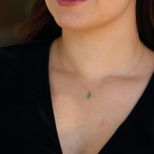 Teardrop Emerald 18k Gold Necklace Image