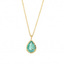 Teardrop Emerald 18k Gold Necklace Image