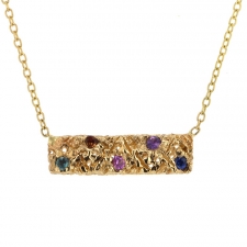 Gold Bar Multi Sapphire Necklace Image