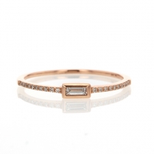 Rose Gold Diamond Baguette Ring Image