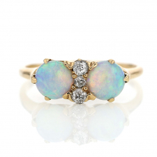 Antique Gold Opal and Diamond Ring Image