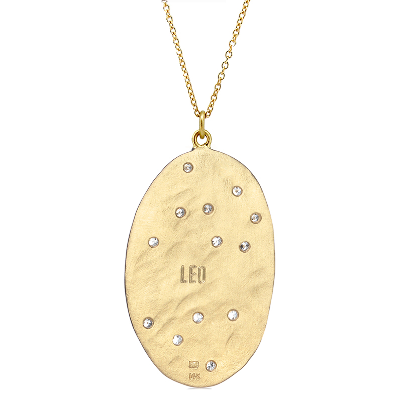 Leo 14k Gold Diamond Constellation Astrology Necklace
