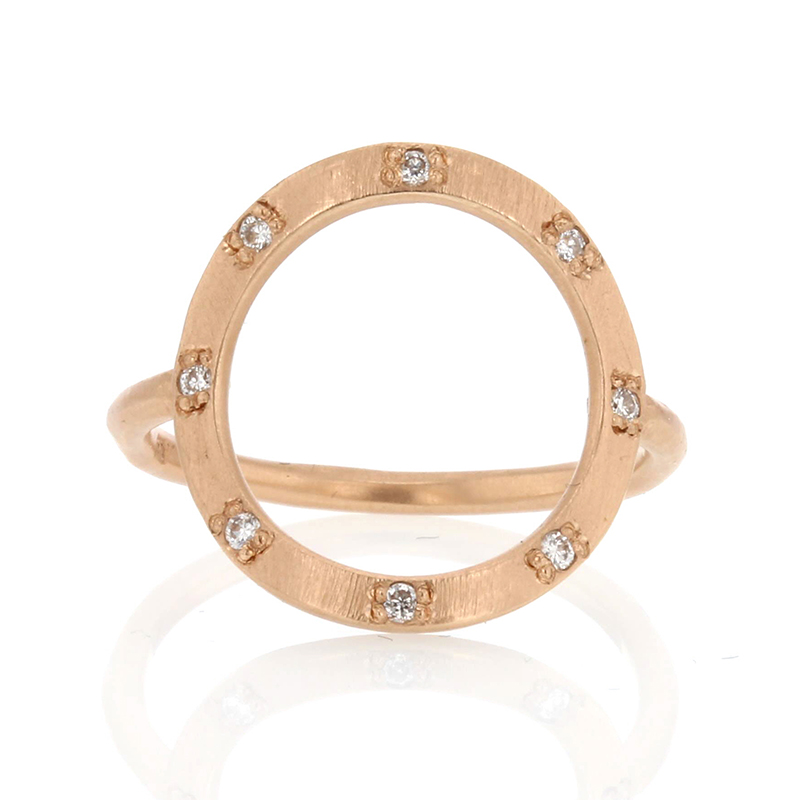 Rose Gold Circle 8 Diamond Ring