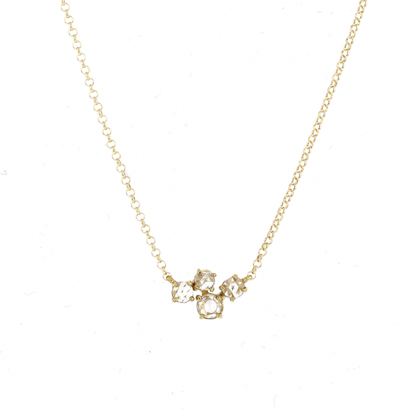 Rose Cut Diamond Gold Necklace