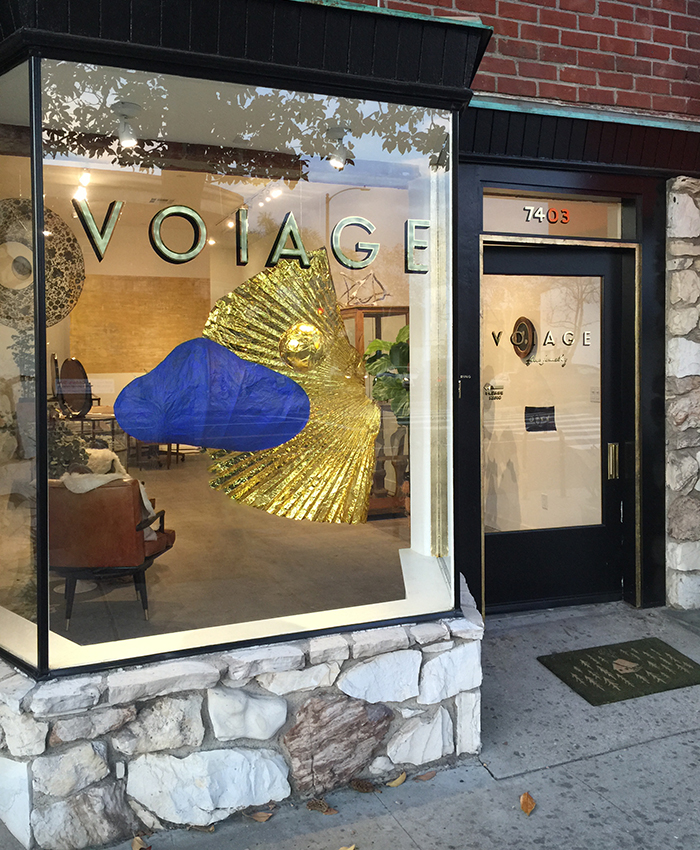 Voiage Jewelry Gold Yves Klein Window Display by Krislyn Komarov