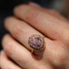 Mexican Matrix Opal 18k Gold Egg Ring
