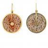 Pink Coral Drop Earrings with Diamond Barnacle Accents