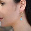 Serpent Earrings with Diamond Eyes and Turquoise Drops
