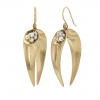 Gold Day Flowers Earrings with Pearls and Sapphires