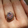 Mexican Matrix Opal 18k Gold Egg Ring