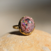 Mexican Matrix Opal 18k Gold Egg Ring