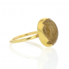 Golden Rutilated Quartz 18k Gold Egg Ring