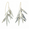 Silver Bamboo Cluster Earrings