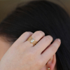 18k Gold Diamond Cicada Wing Ring