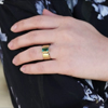 Green Tourmaline Roxy 18k Gold Cigar Band Ring