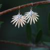 Small Gold Fan Palm Earrings with Pearls