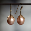 Large Pink Pearl Claw Gold Earrings
