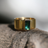 Green Tourmaline Roxy 18k Gold Cigar Band Ring