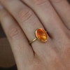 Oval Fire Opal Gold Ring
