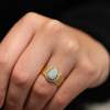 Lucky Opal Horseshoe Diamond Ring